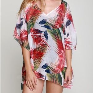 Tropical Top/swim cover up